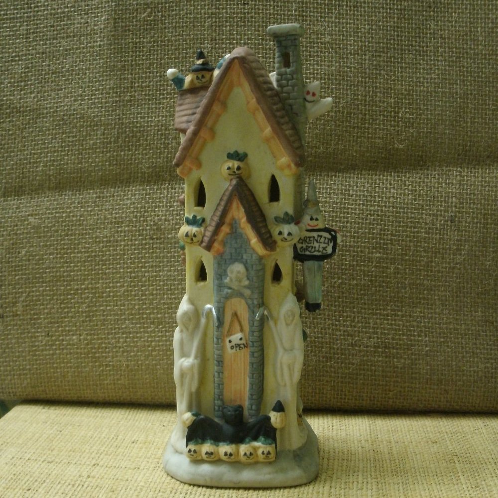 Vintage Porcelain Haunted House Figurine